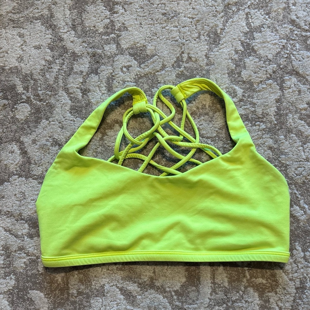 Lululemon Athletica Neon Green/Yellow Sports Bra